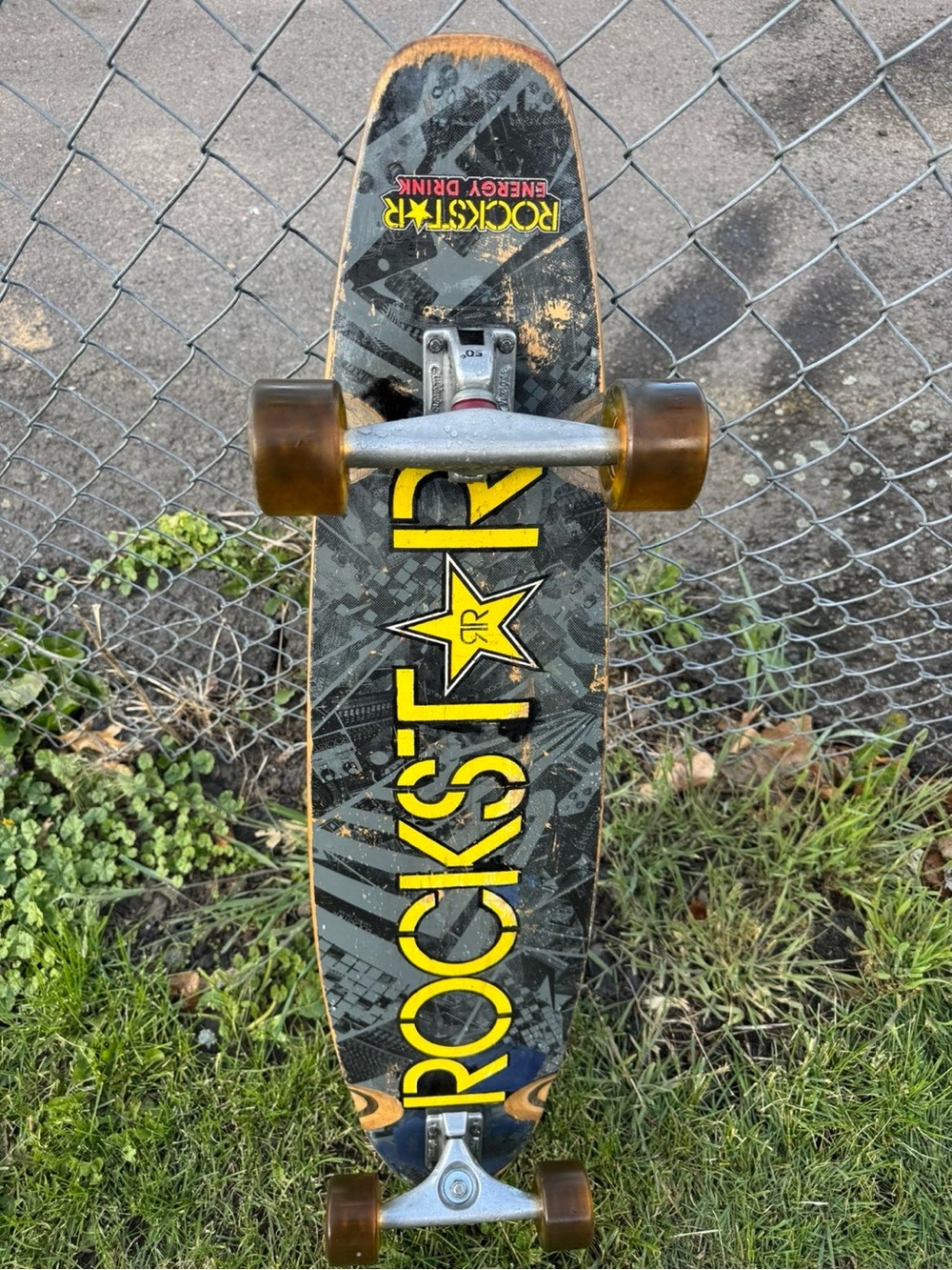 Rockstar Energy Black & Yellow Longboard Skateboard
